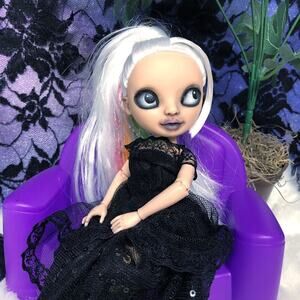 OOAK Creepy Odd Rainbow High Fashion Doll Repaint Gothic Big Eyed Ghost Girl